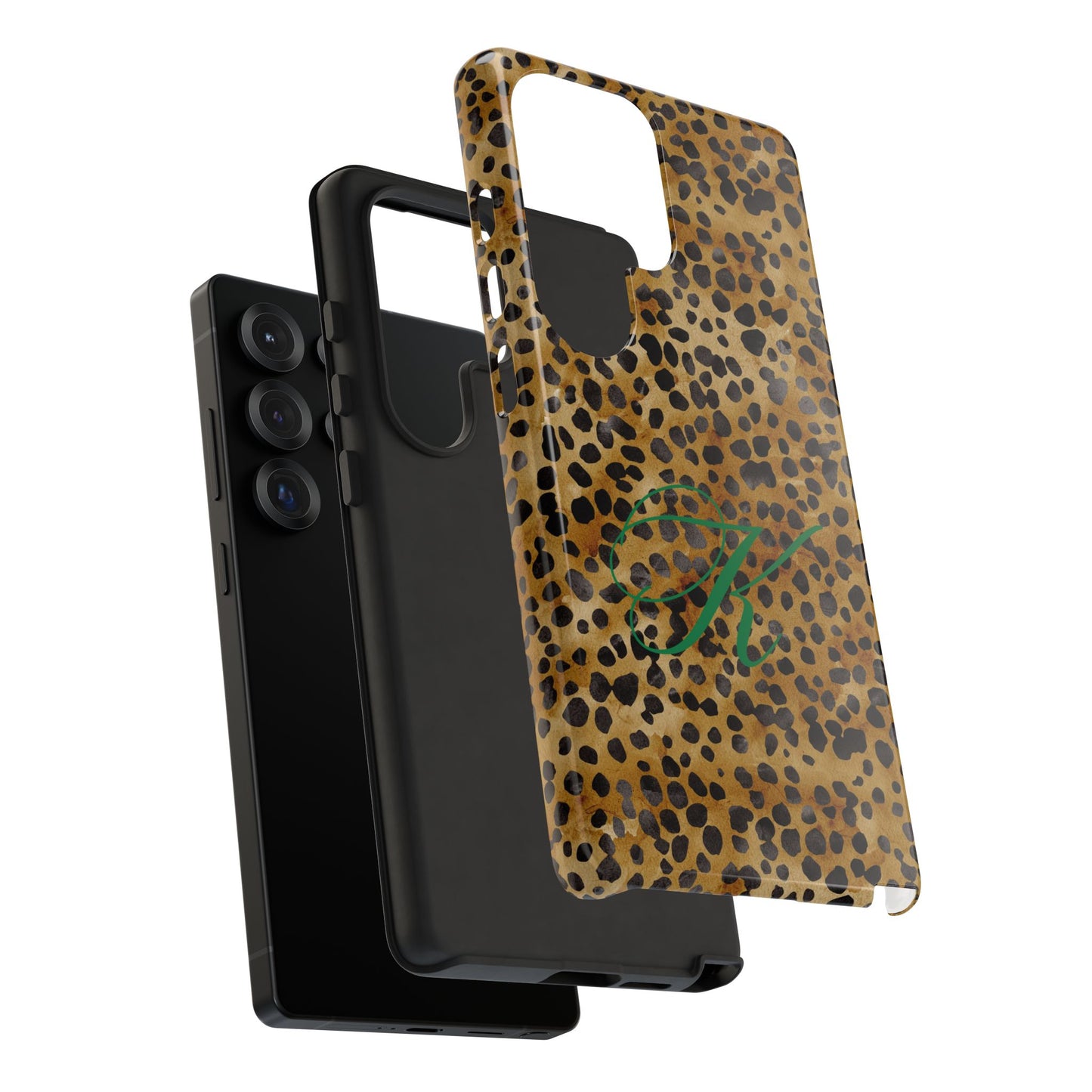 Personalized Initial Leopard Monogram Tough Case
