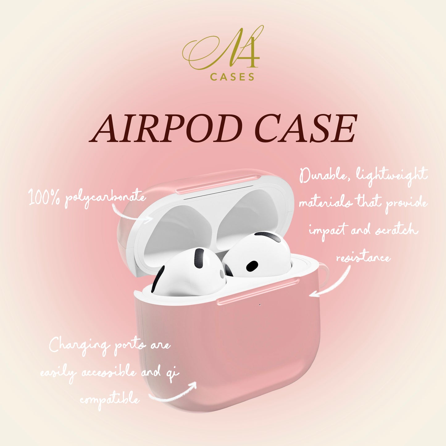 Striped Pink Burgundy AirPod Case – Pink & Maroon Vertical Stripe Protective Case