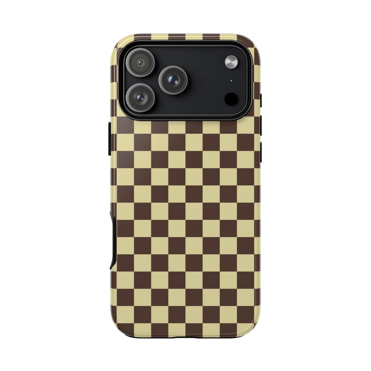 Brown & Yellow Checkered Phone Case