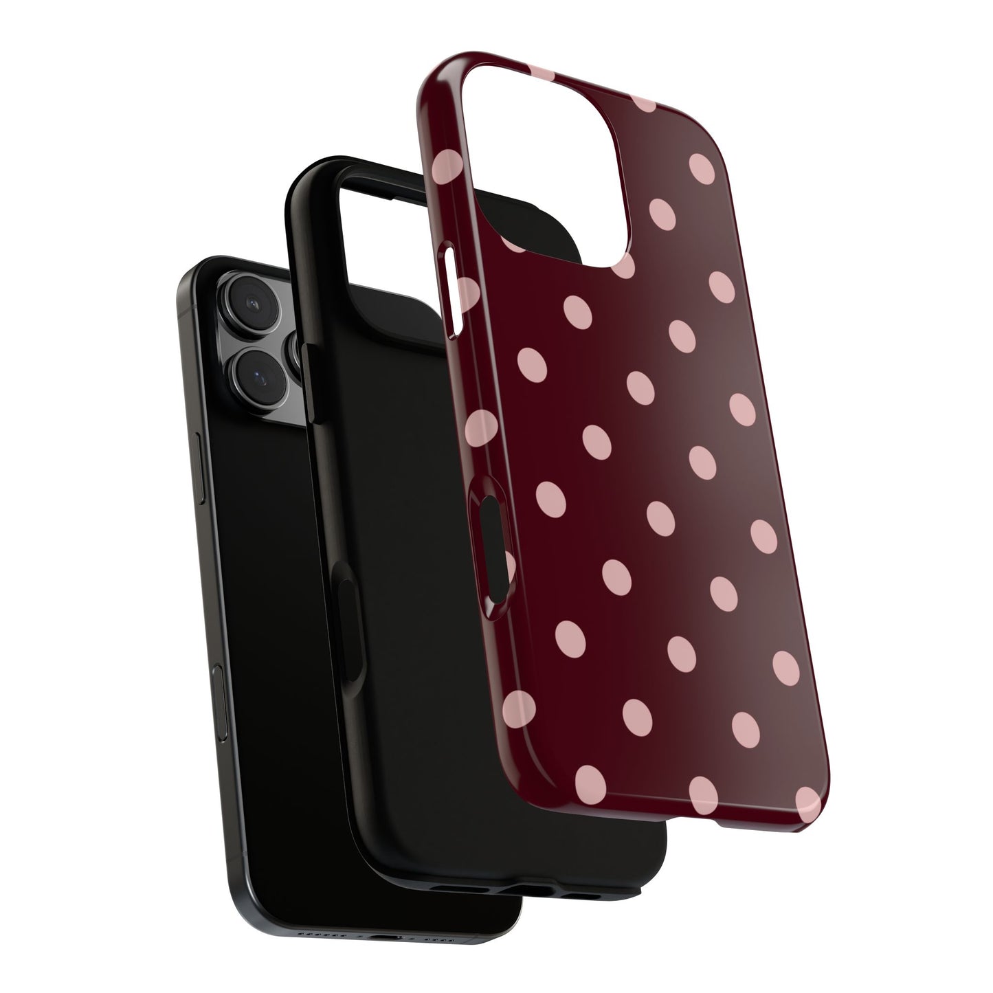 Burgundy & Blush Polka Dot Tough Phone Case