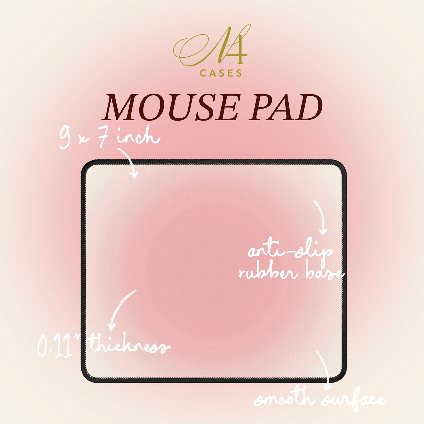 Pink Checkerboard Gaming Mouse Pad with White Starbursts — Retro Cute Desk Mat