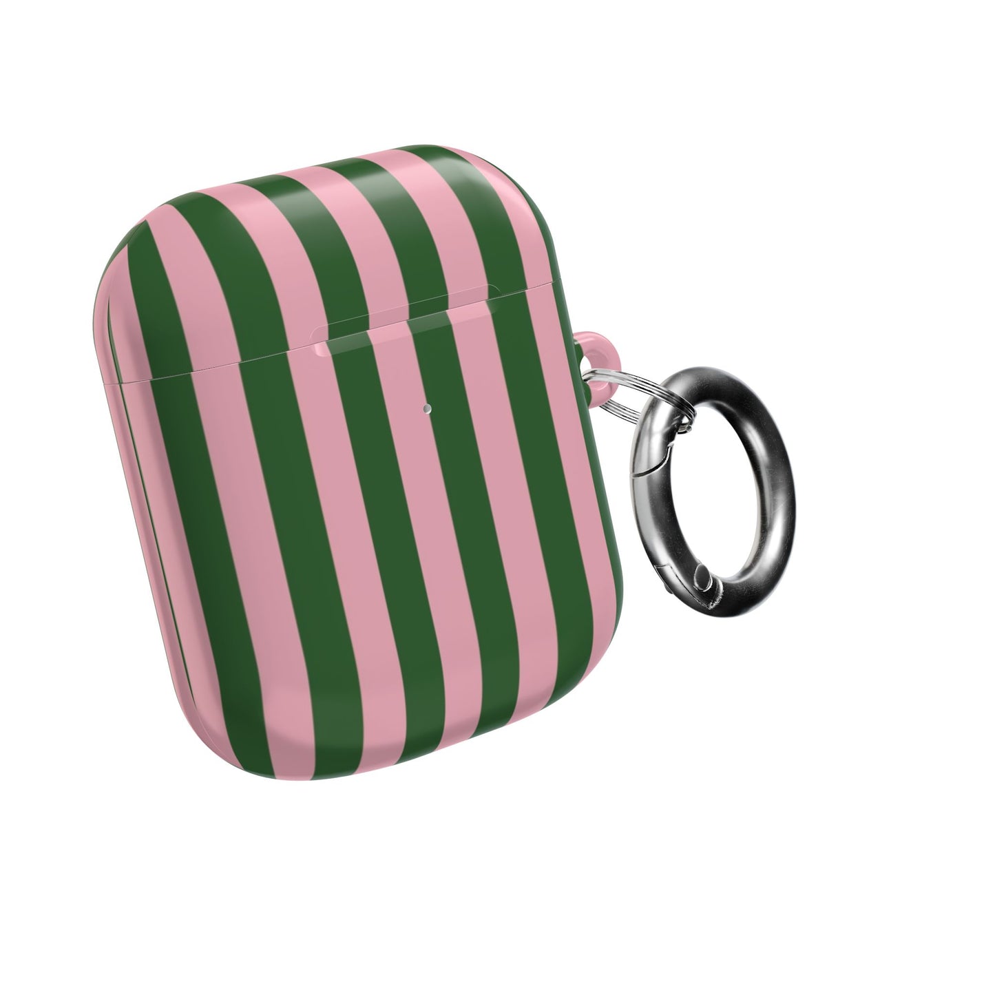 AirPods Case — Pink & Green Vertical Stripe Protective Cover