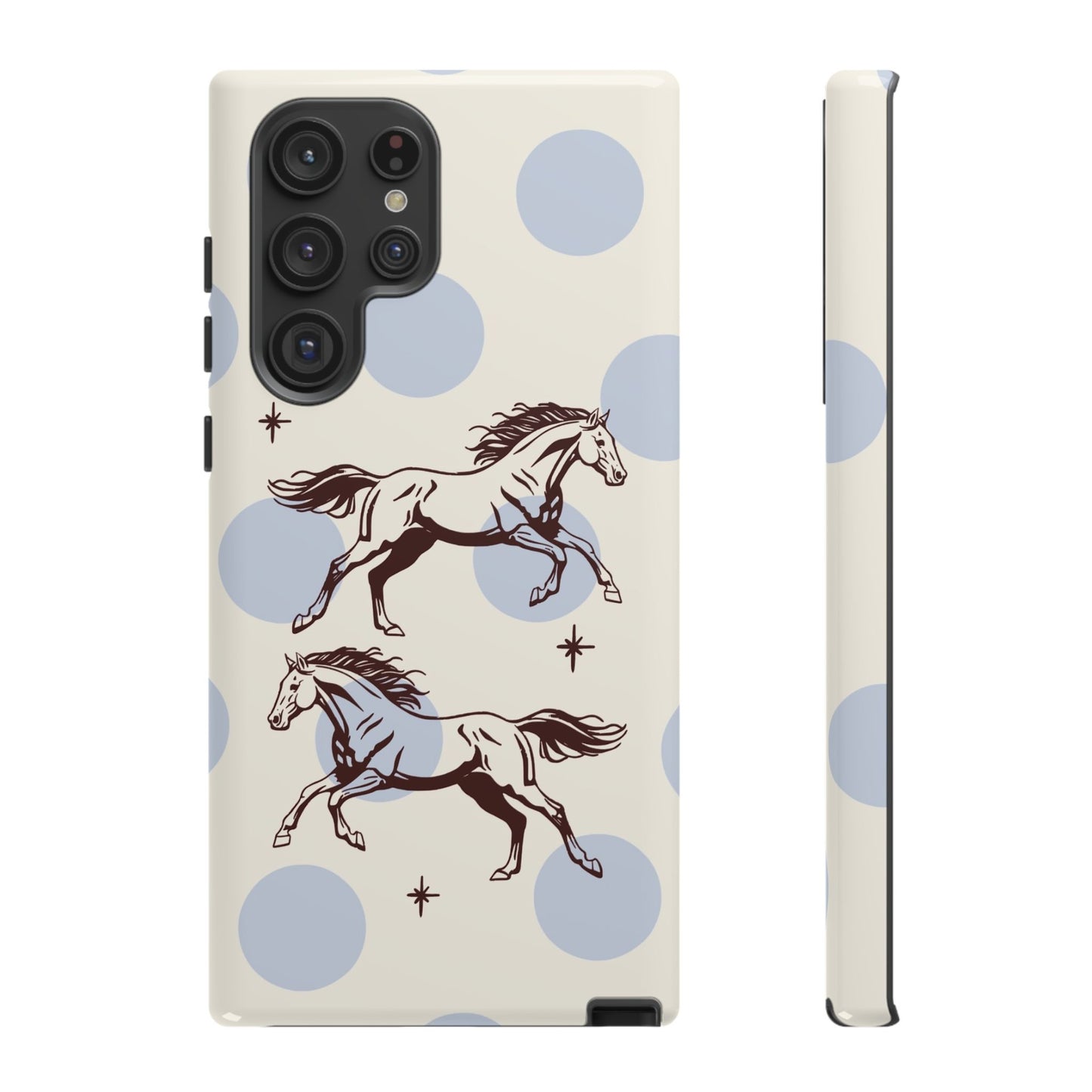 Horse Polka Dot Phone Case — Vintage Running Horses iPhone Cover
