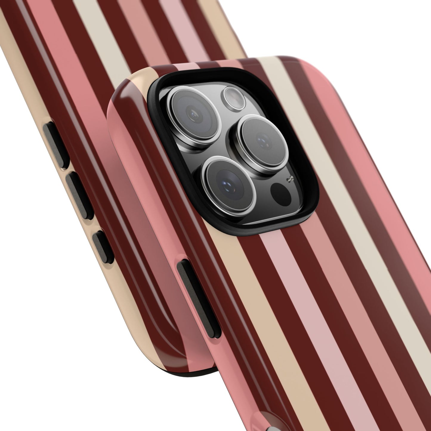 Burgundy Striped Tough Phone Case