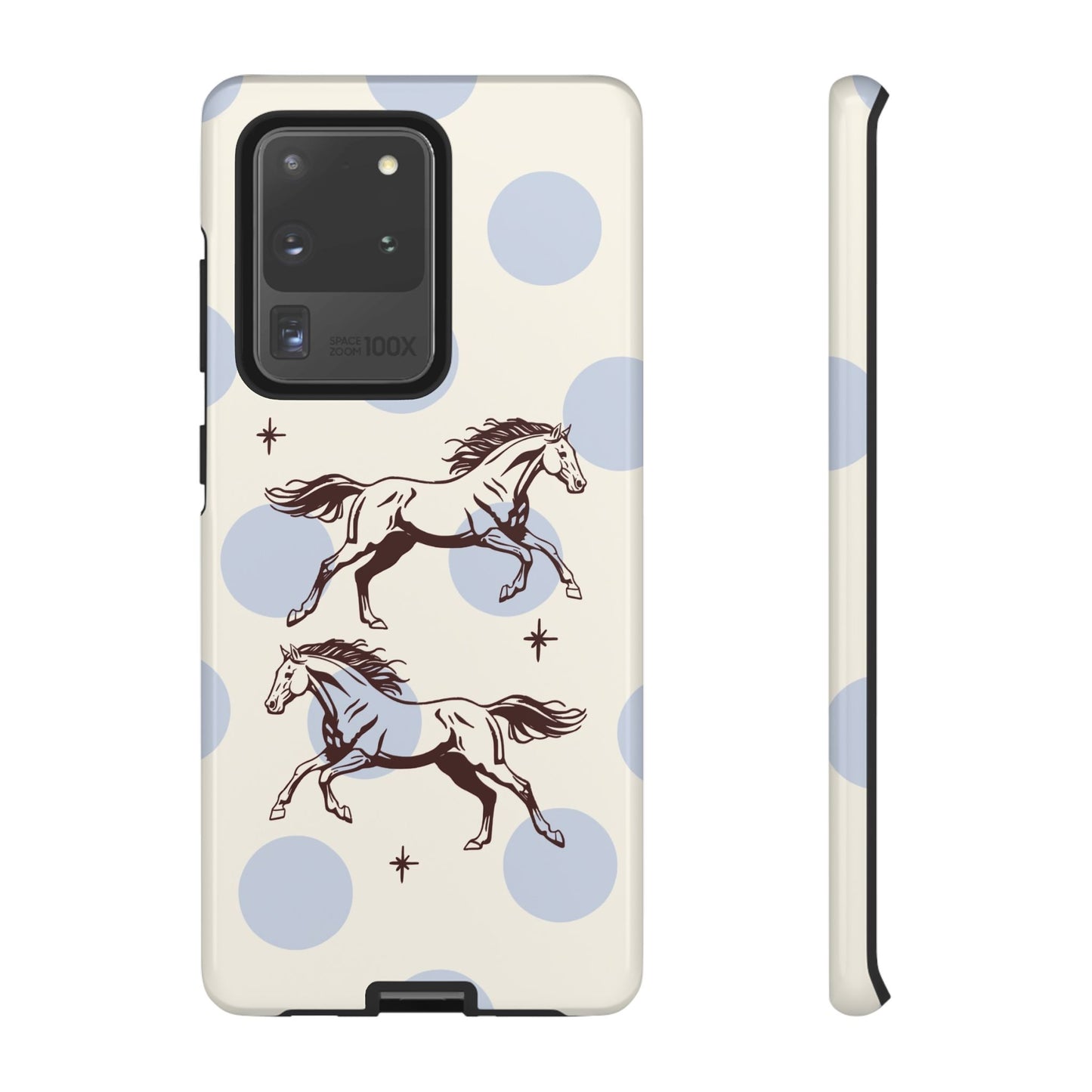 Horse Polka Dot Phone Case — Vintage Running Horses iPhone Cover
