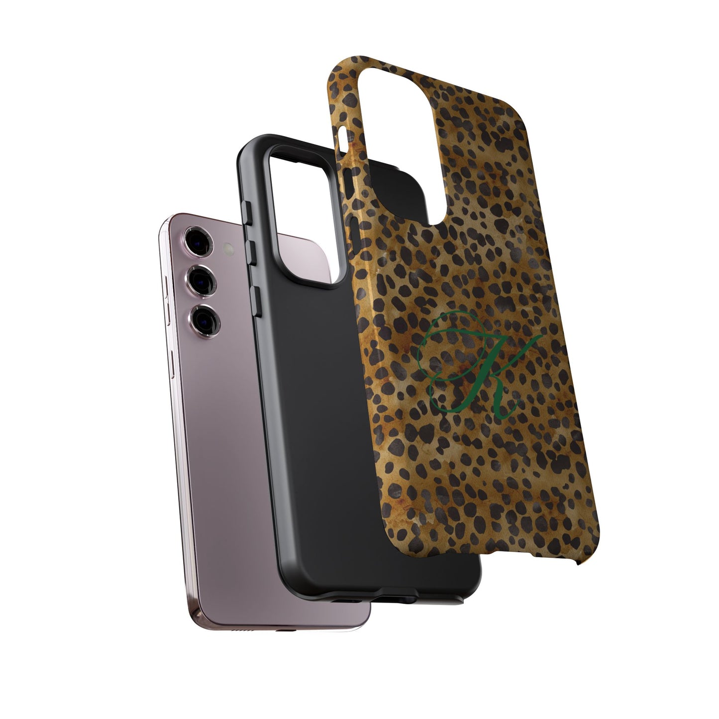 Personalized Initial Leopard Monogram Tough Case