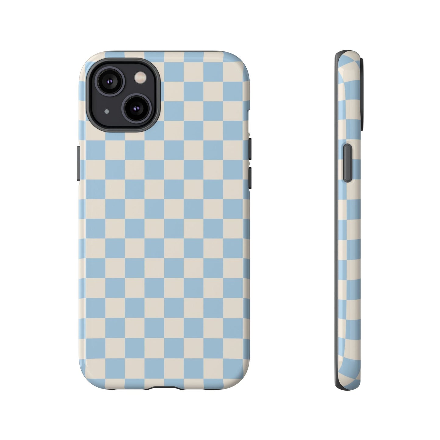 Blue & Beige Checkered Phone Case