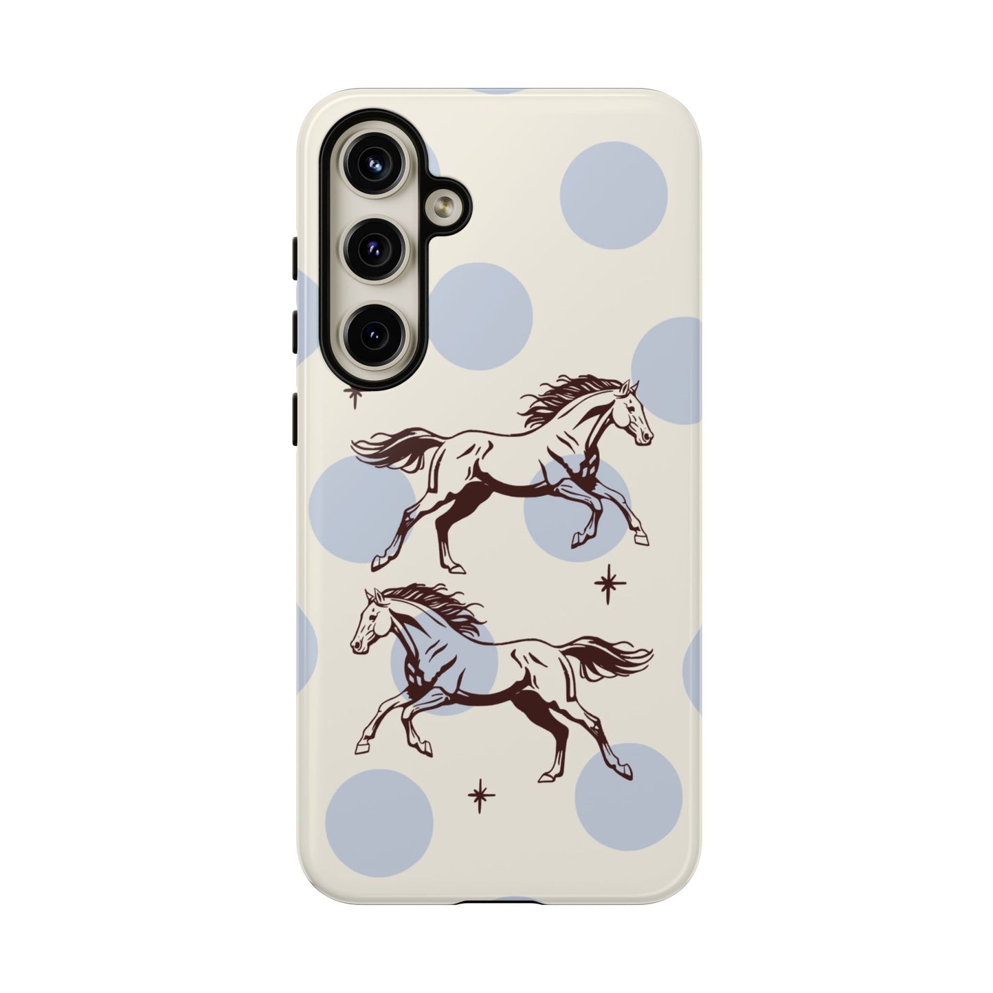 Horse Polka Dot Phone Case — Vintage Running Horses iPhone Cover