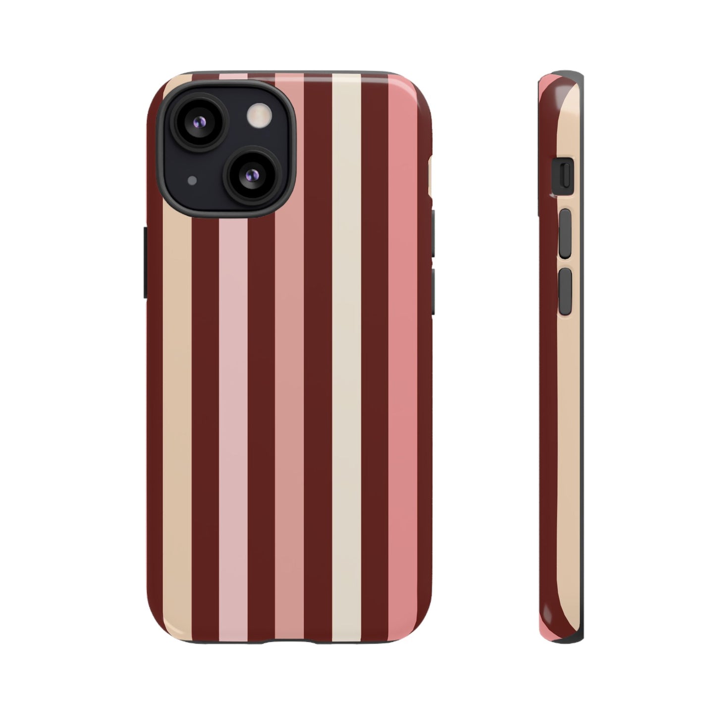 Burgundy Striped Tough Phone Case
