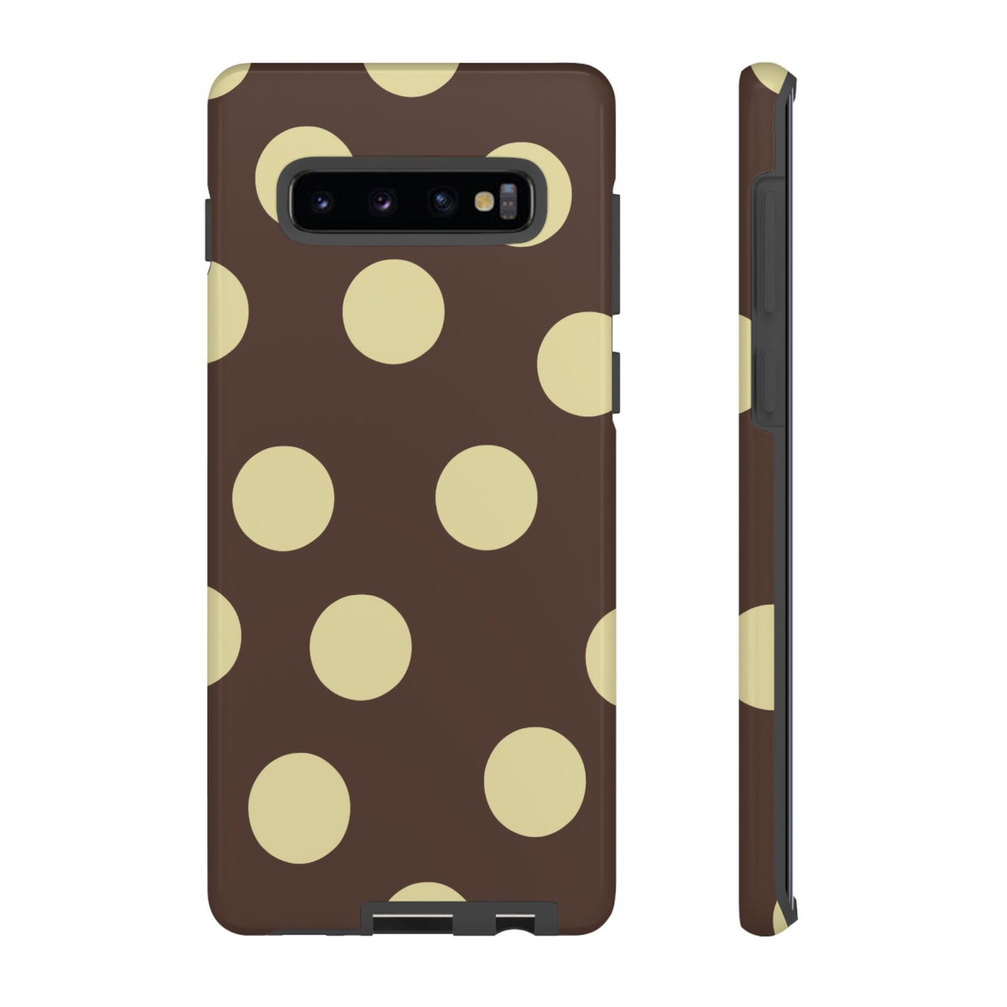 Brown & Butter Yellow Polka Dot Tough Phone Case