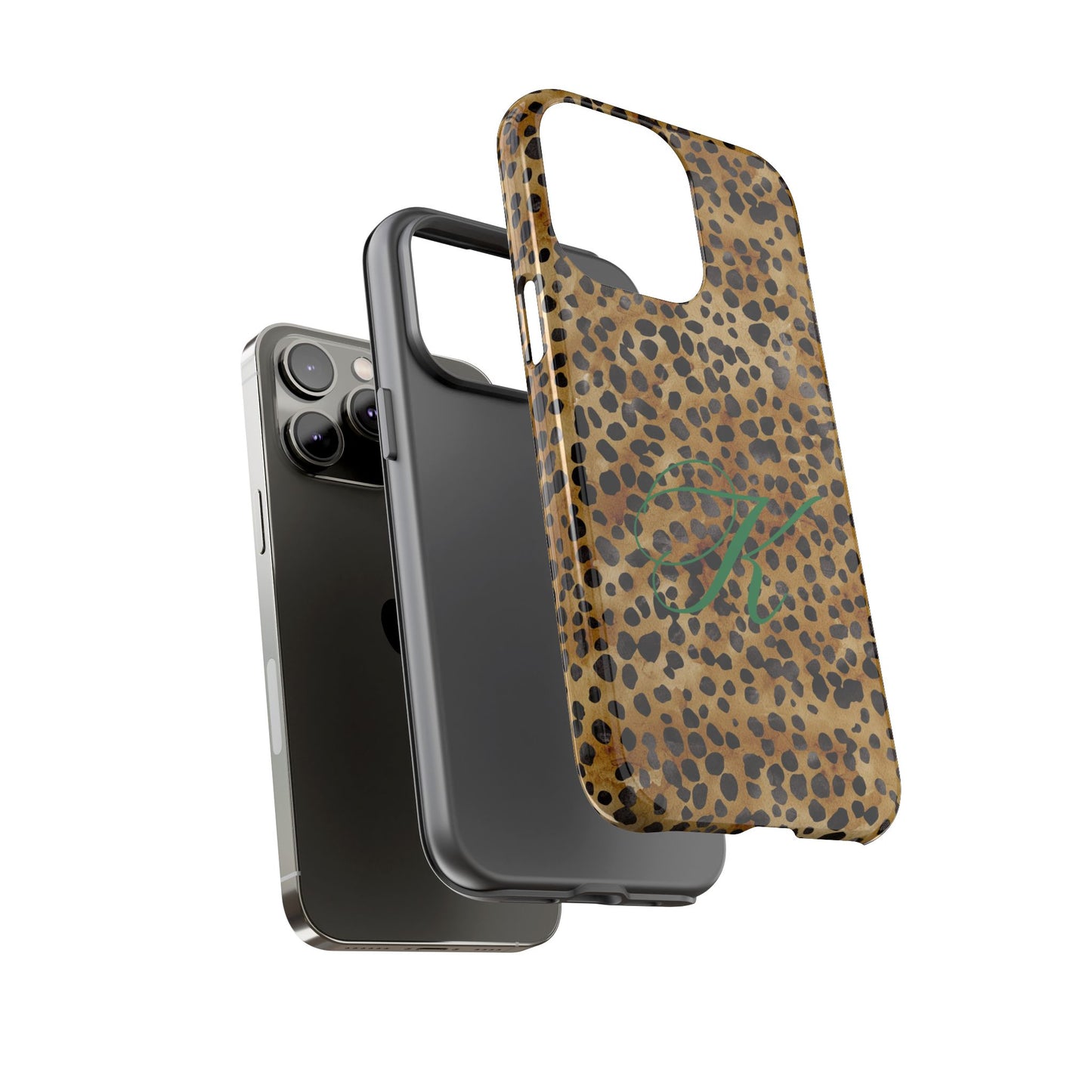 Personalized Initial Leopard Monogram Tough Case