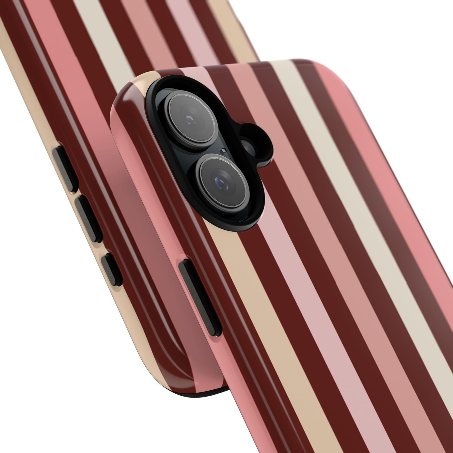 Burgundy Striped Tough Phone Case