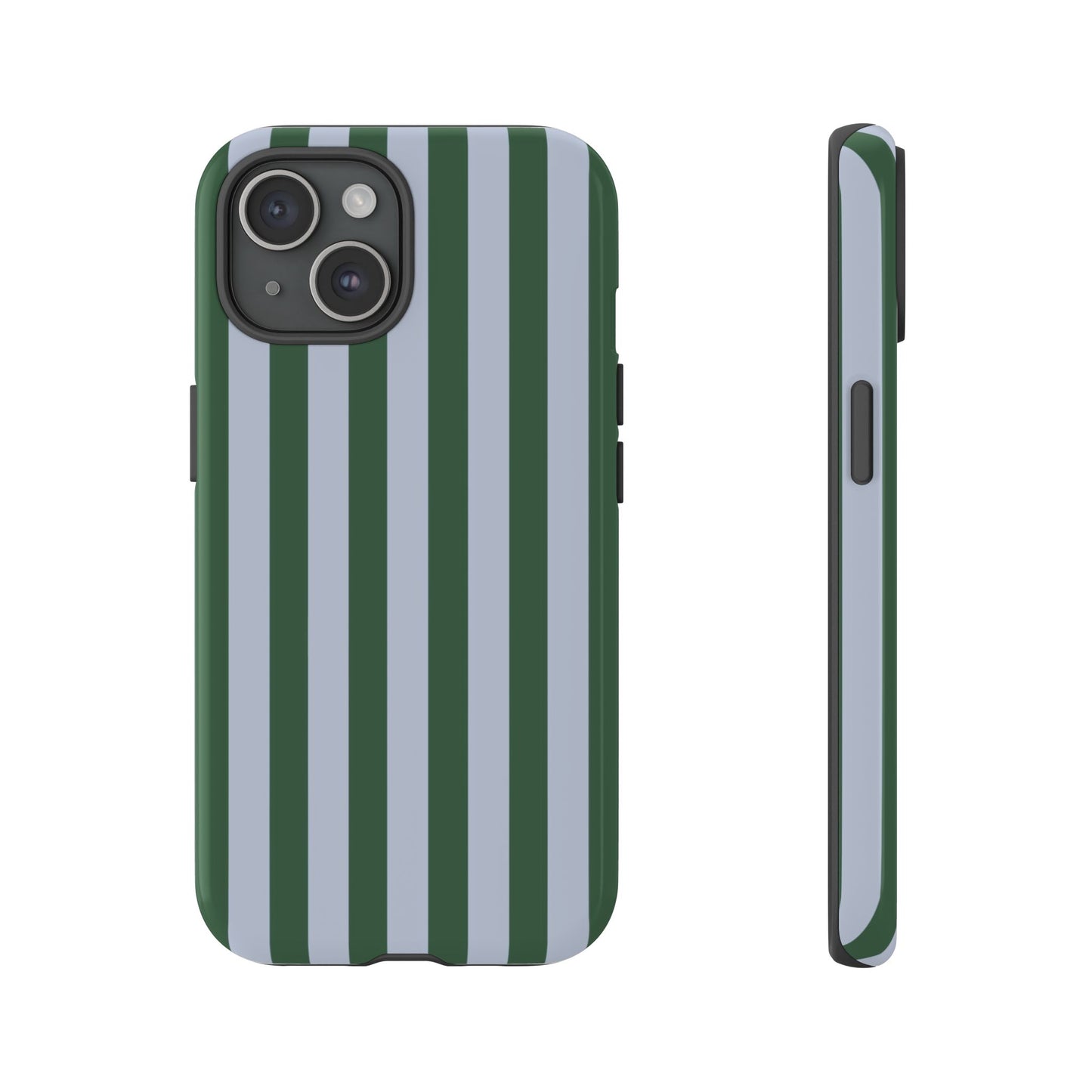 Green & Blue Striped Tough Phone Case — Durable Protective Phone Case