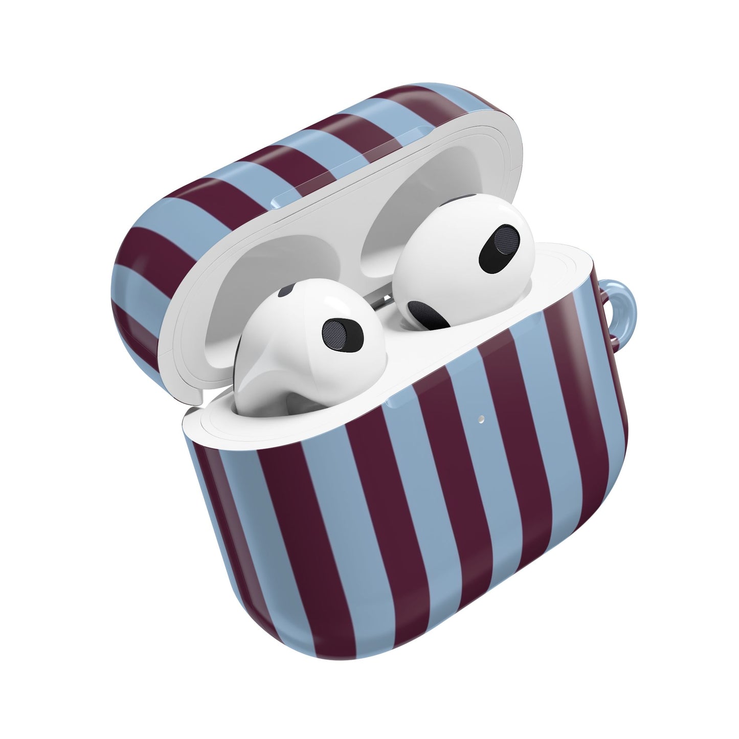 Striped AirPod Case — Blue & Burgundy Protective Cover
