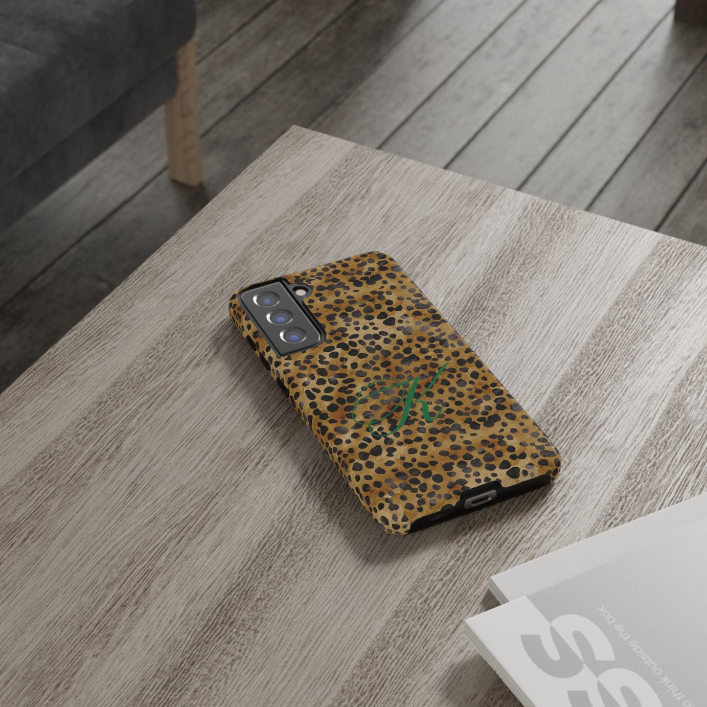 Personalized Initial Leopard Monogram Tough Case