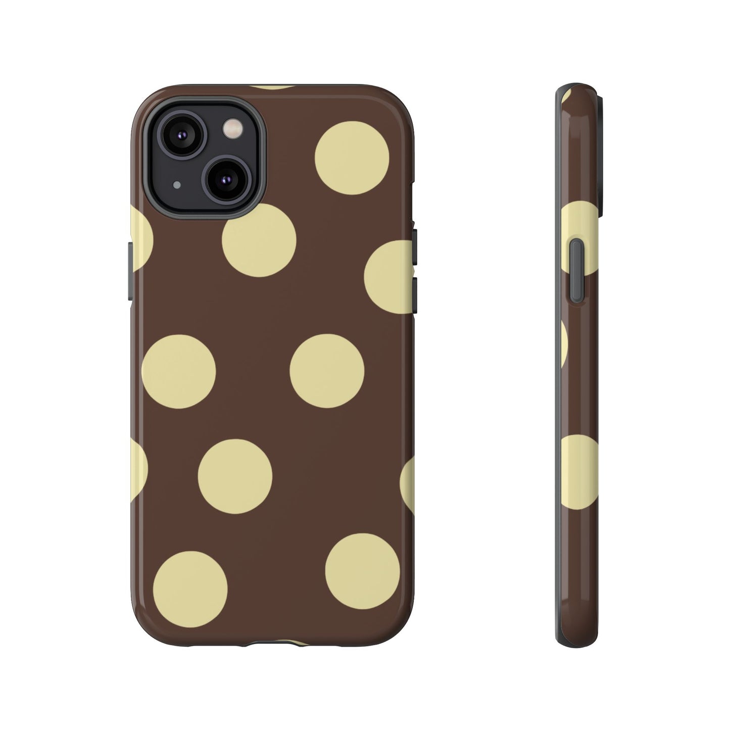 Brown & Butter Yellow Polka Dot Tough Phone Case