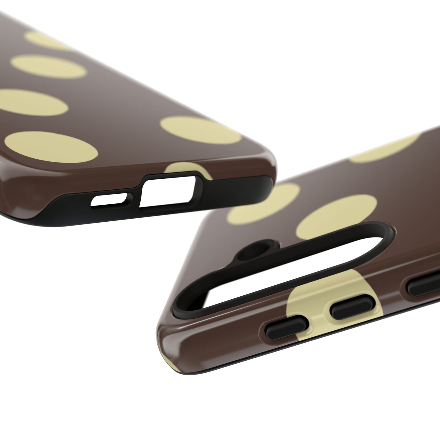 Brown & Butter Yellow Polka Dot Tough Phone Case