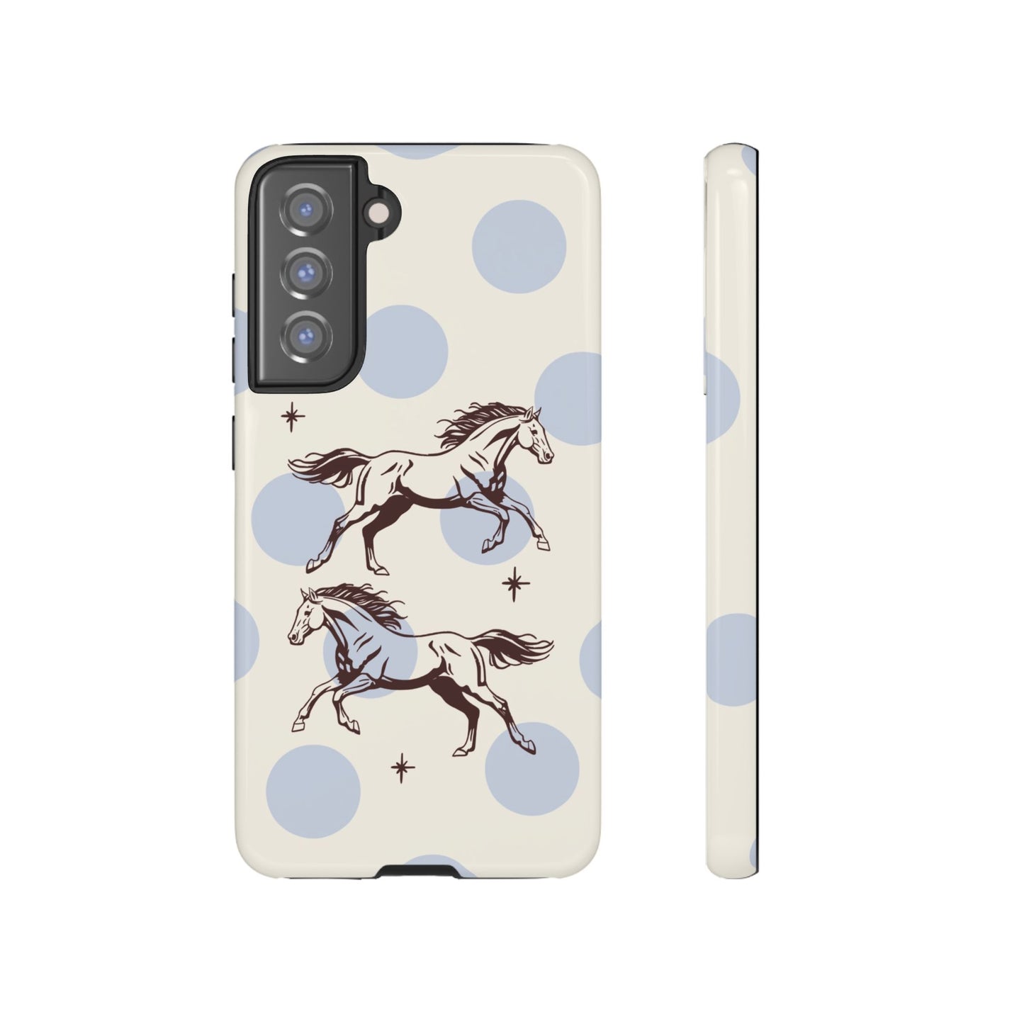 Horse Polka Dot Phone Case — Vintage Running Horses iPhone Cover
