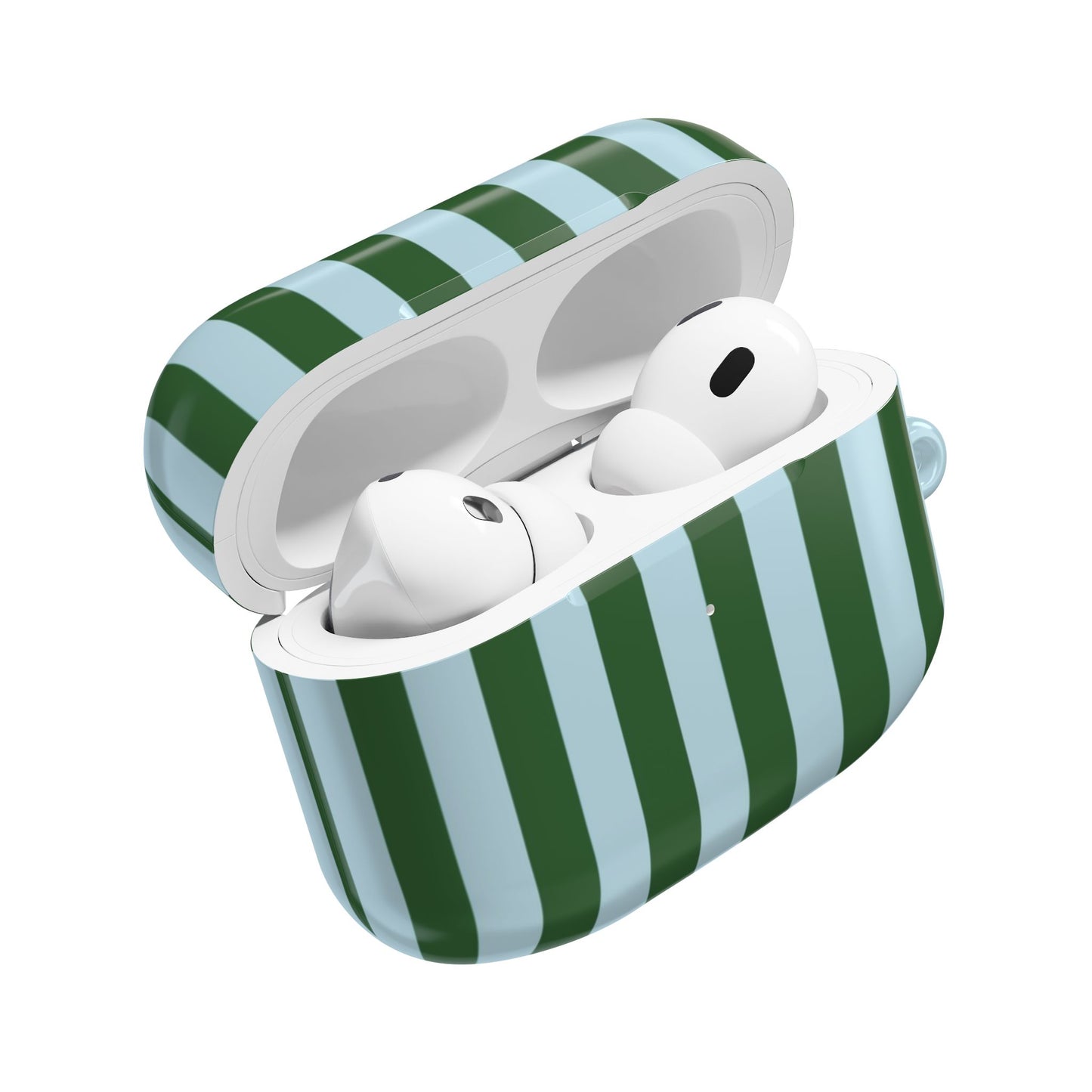 Striped Green AirPod Case – Retro Vertical Stripe Protective Cover