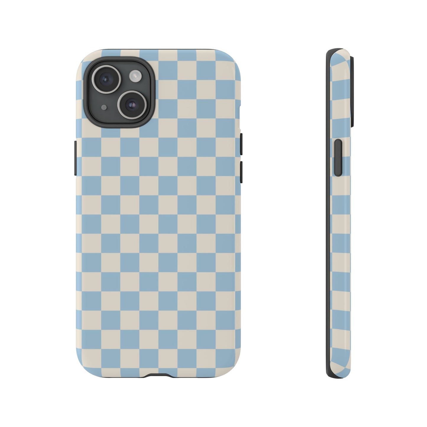 Blue & Beige Checkered Phone Case
