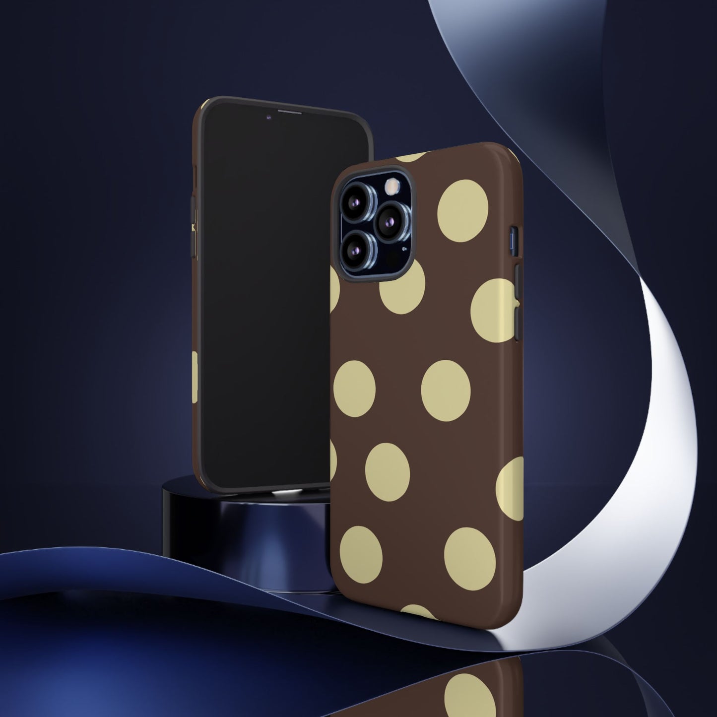 Brown & Butter Yellow Polka Dot Tough Phone Case