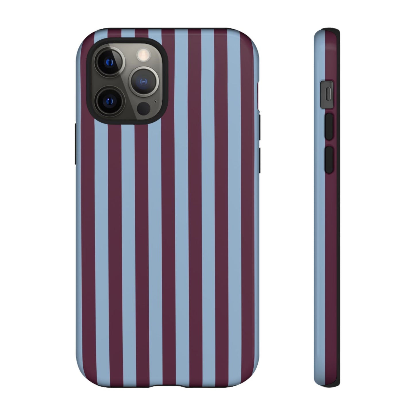 Blue & Burgundy Striped Tough Phone Case