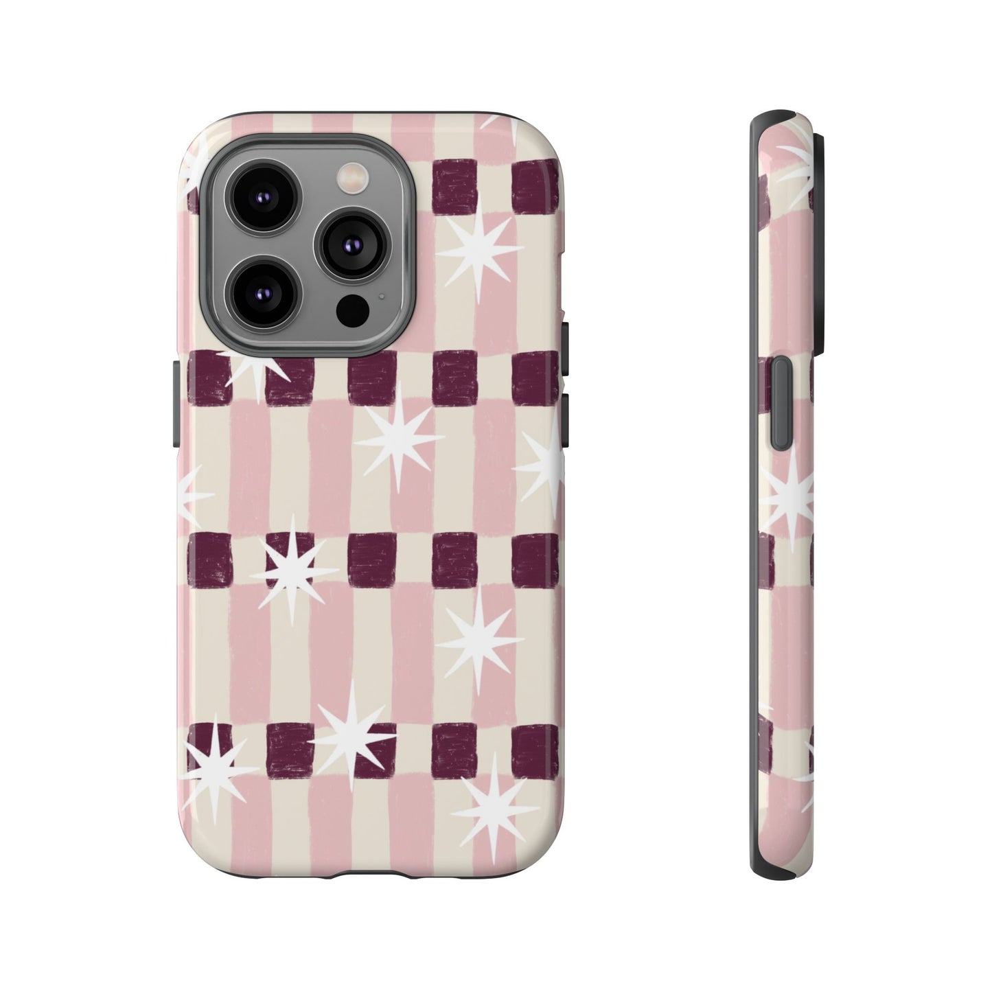 Pink Retro Starburst Tough Phone Case