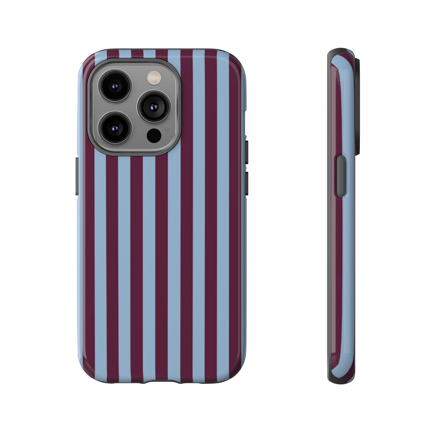 Blue & Burgundy Striped Tough Phone Case