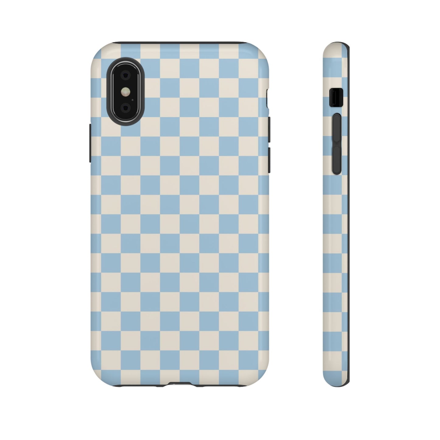 Blue & Beige Checkered Phone Case