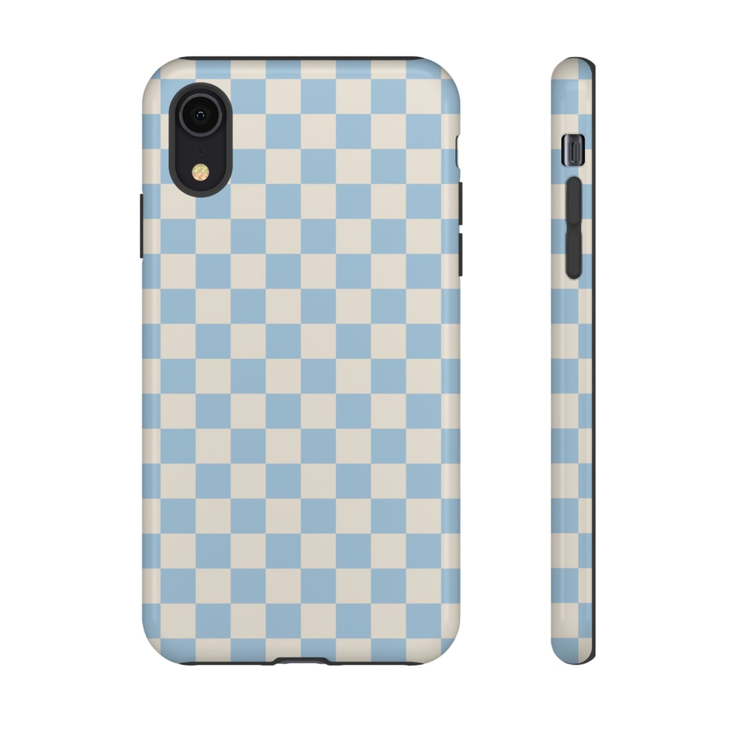 Blue & Beige Checkered Phone Case
