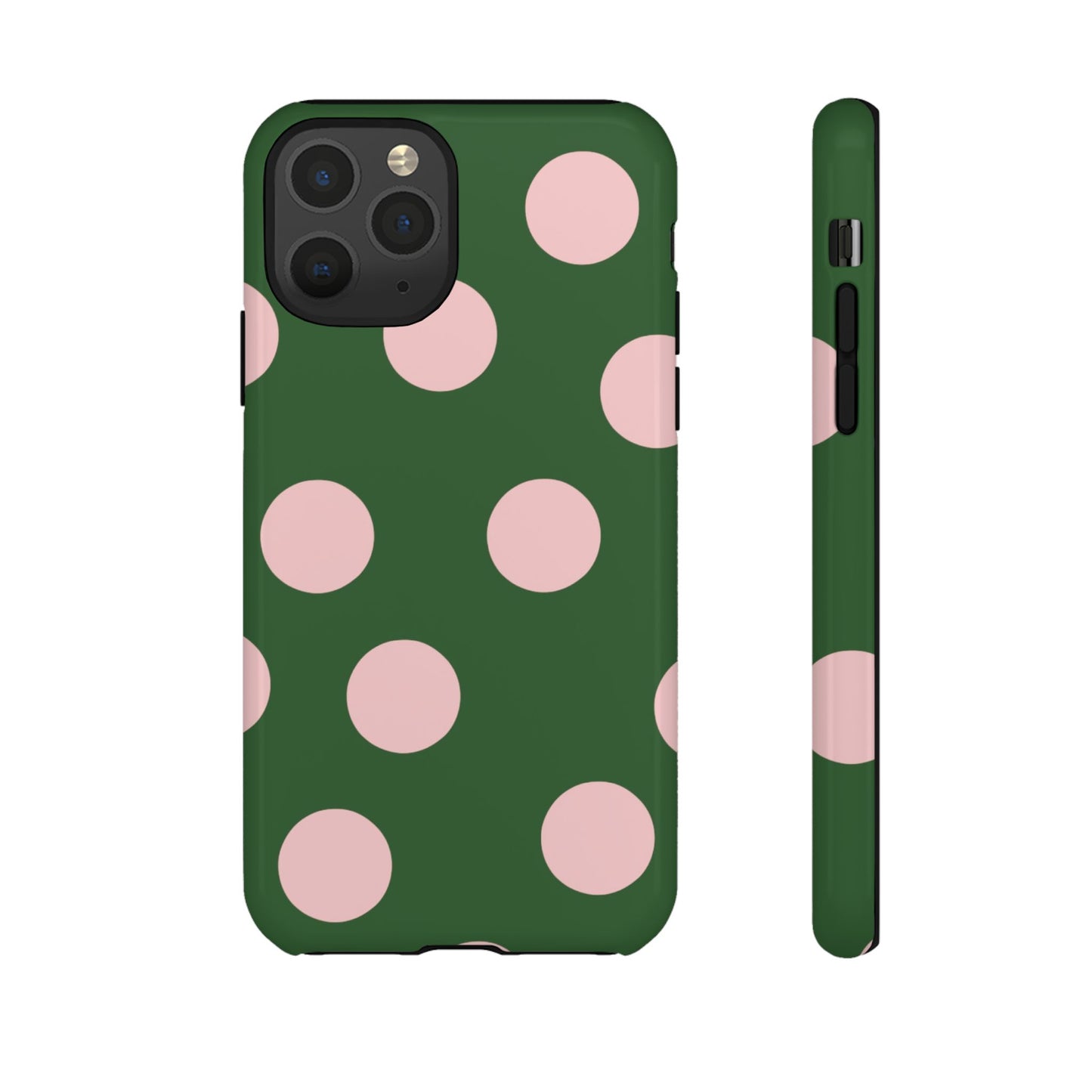 Pink & Green Polka Dot Tough Phone Case