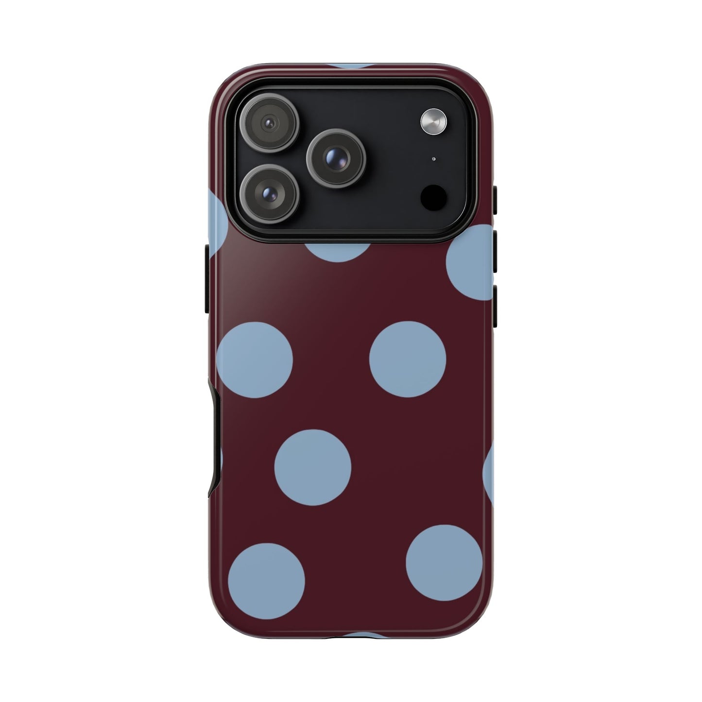 Blue & Burgundy Polka Dot Tough Phone Case