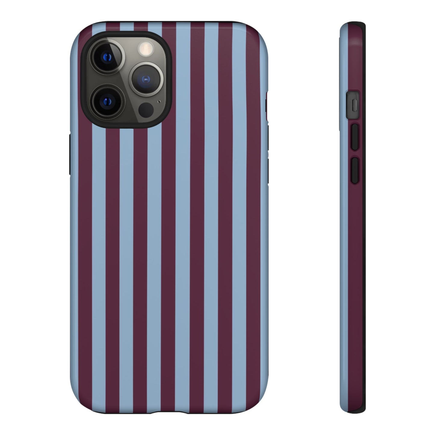 Blue & Burgundy Striped Tough Phone Case