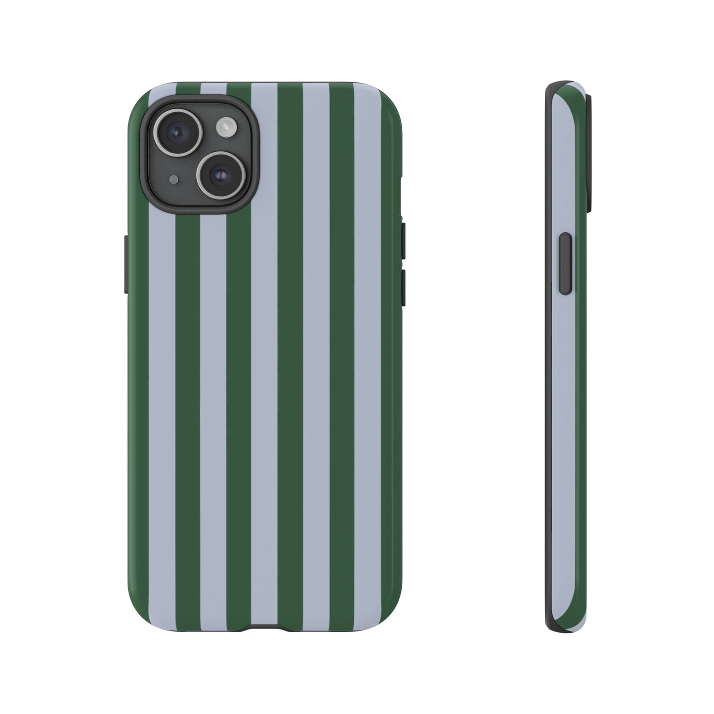 Green & Blue Striped Tough Phone Case — Durable Protective Phone Case