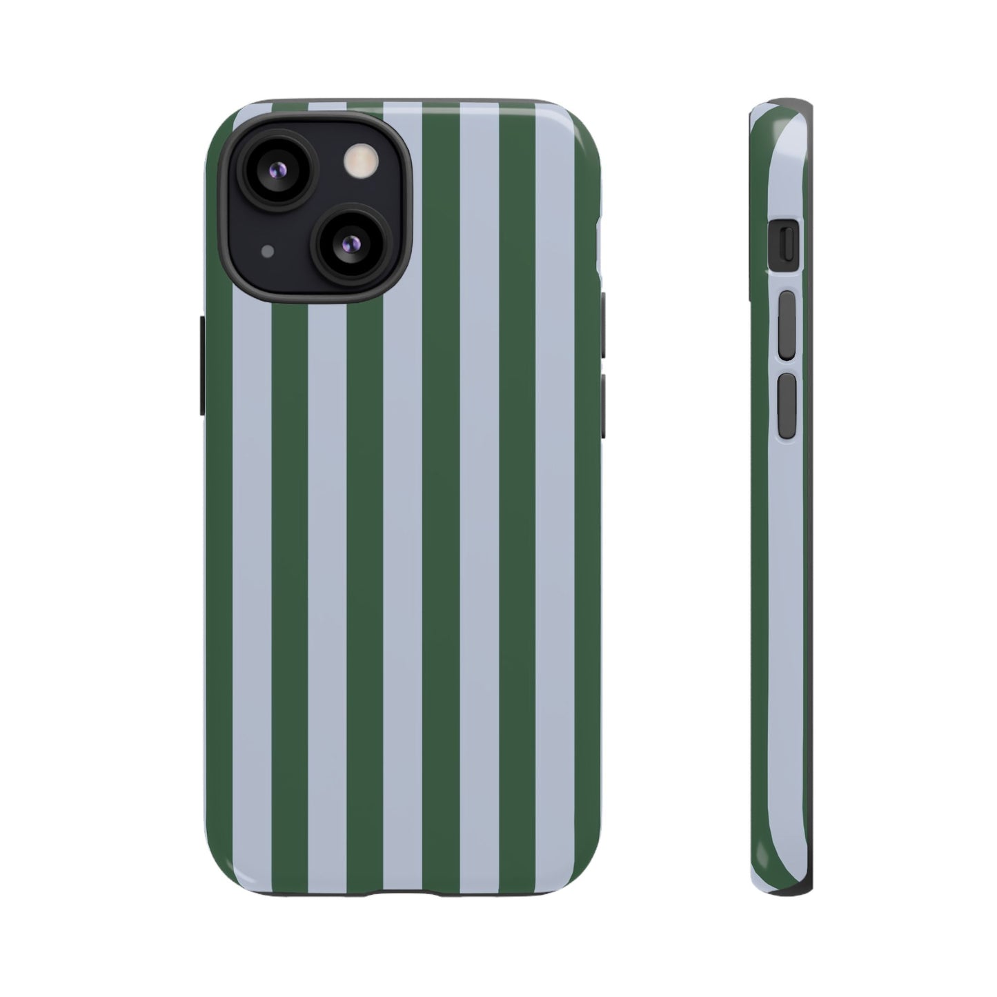 Green & Blue Striped Tough Phone Case — Durable Protective Phone Case