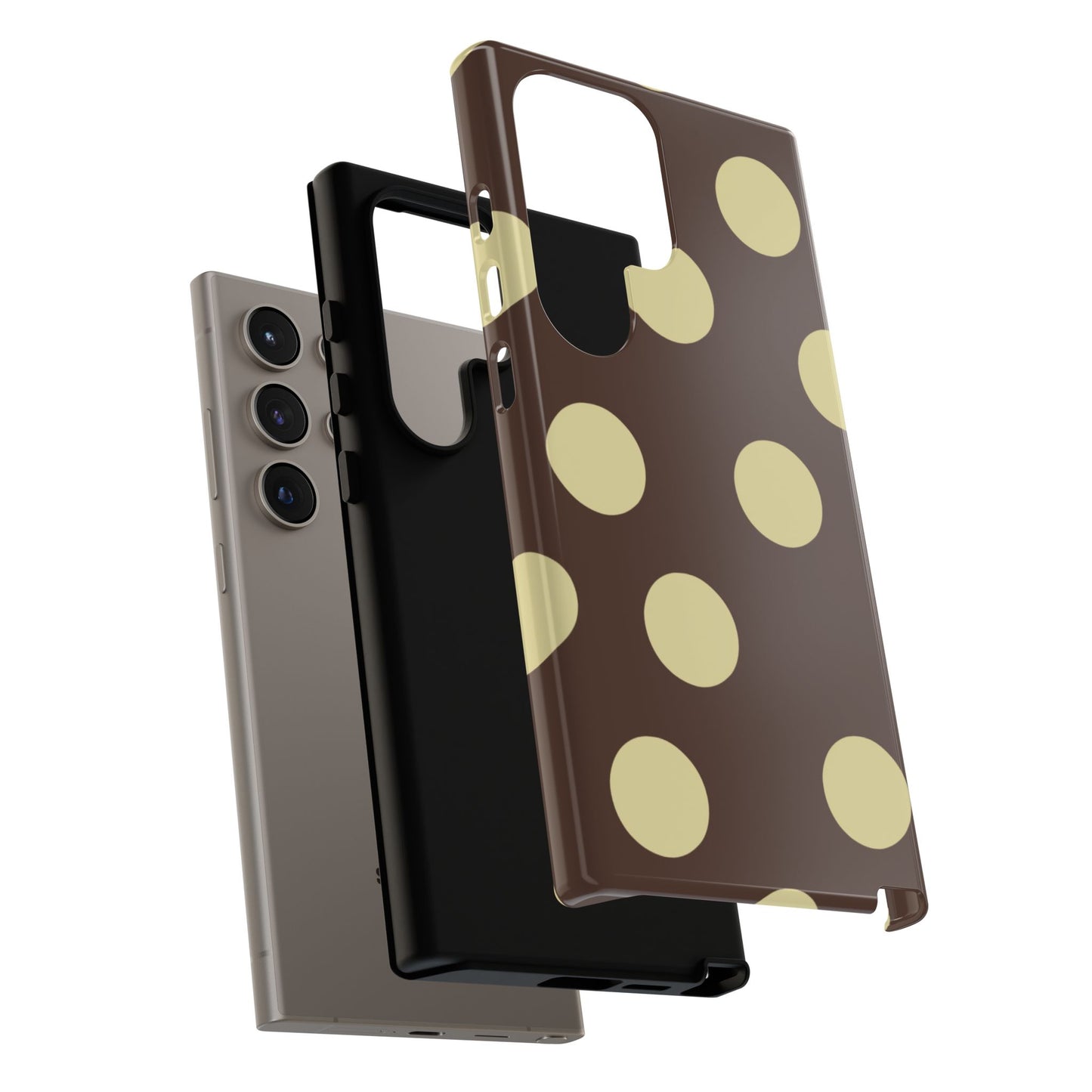 Brown & Butter Yellow Polka Dot Tough Phone Case