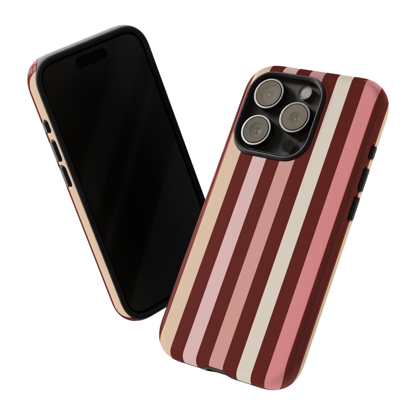 Burgundy Striped Tough Phone Case