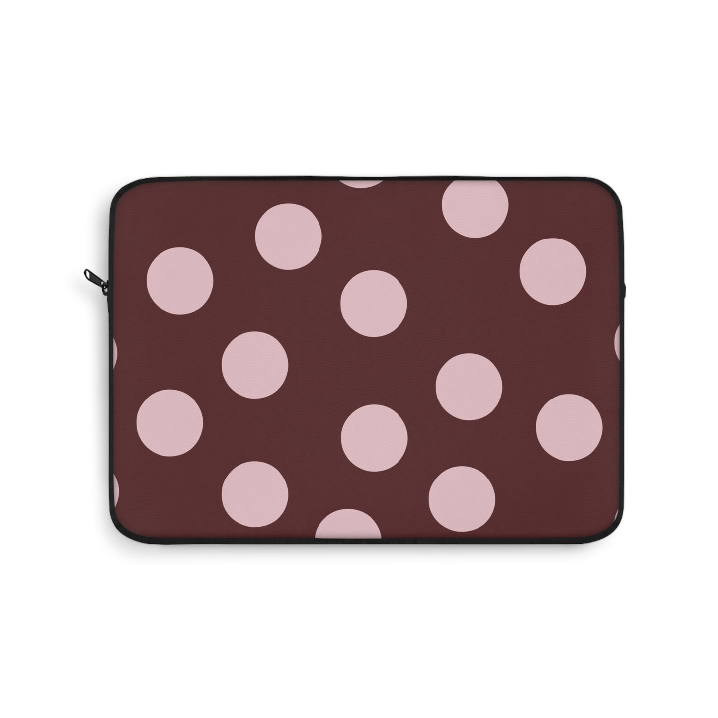 Polka Dot Laptop Sleeve — Pink Dots on Maroon Protective Case