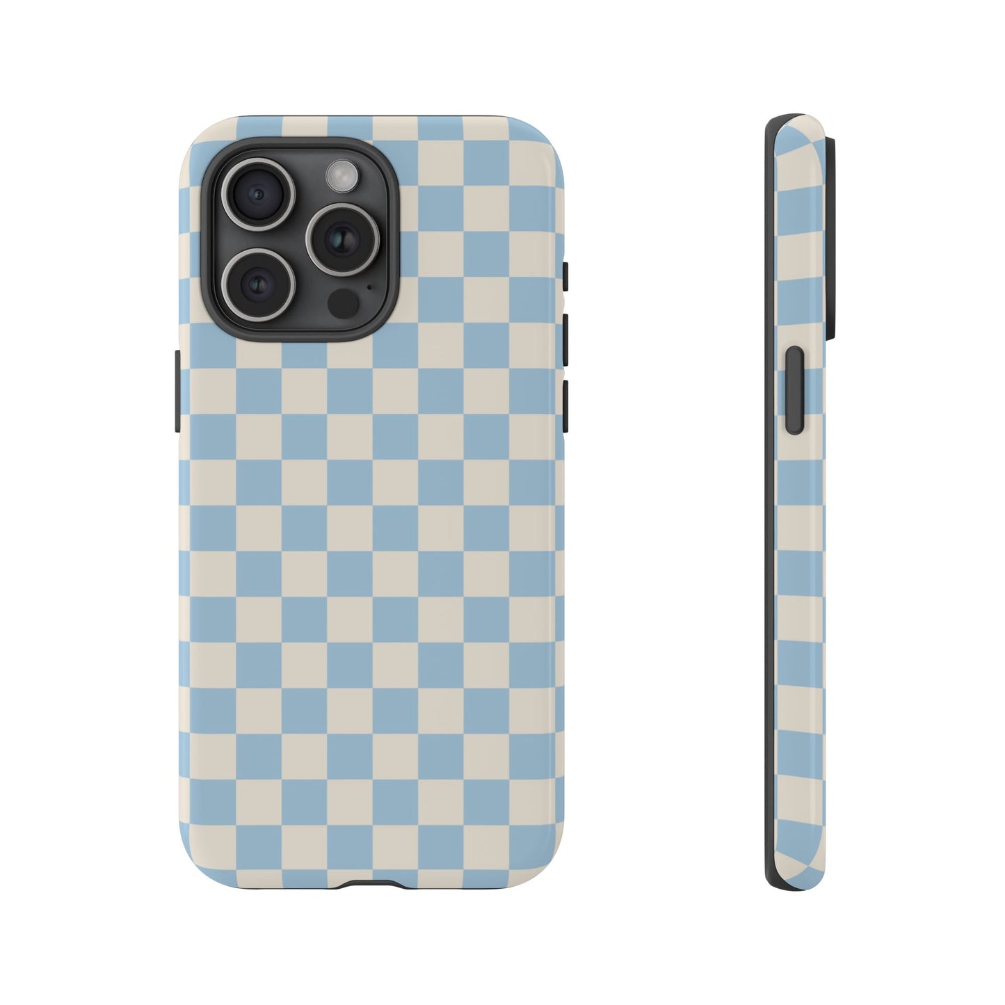 Blue & Beige Checkered Phone Case