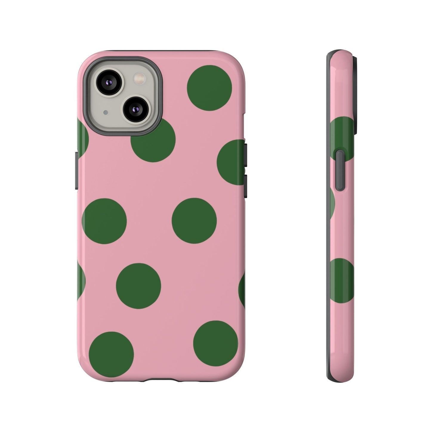 Pink & Green Polka Dot Tough Phone Case