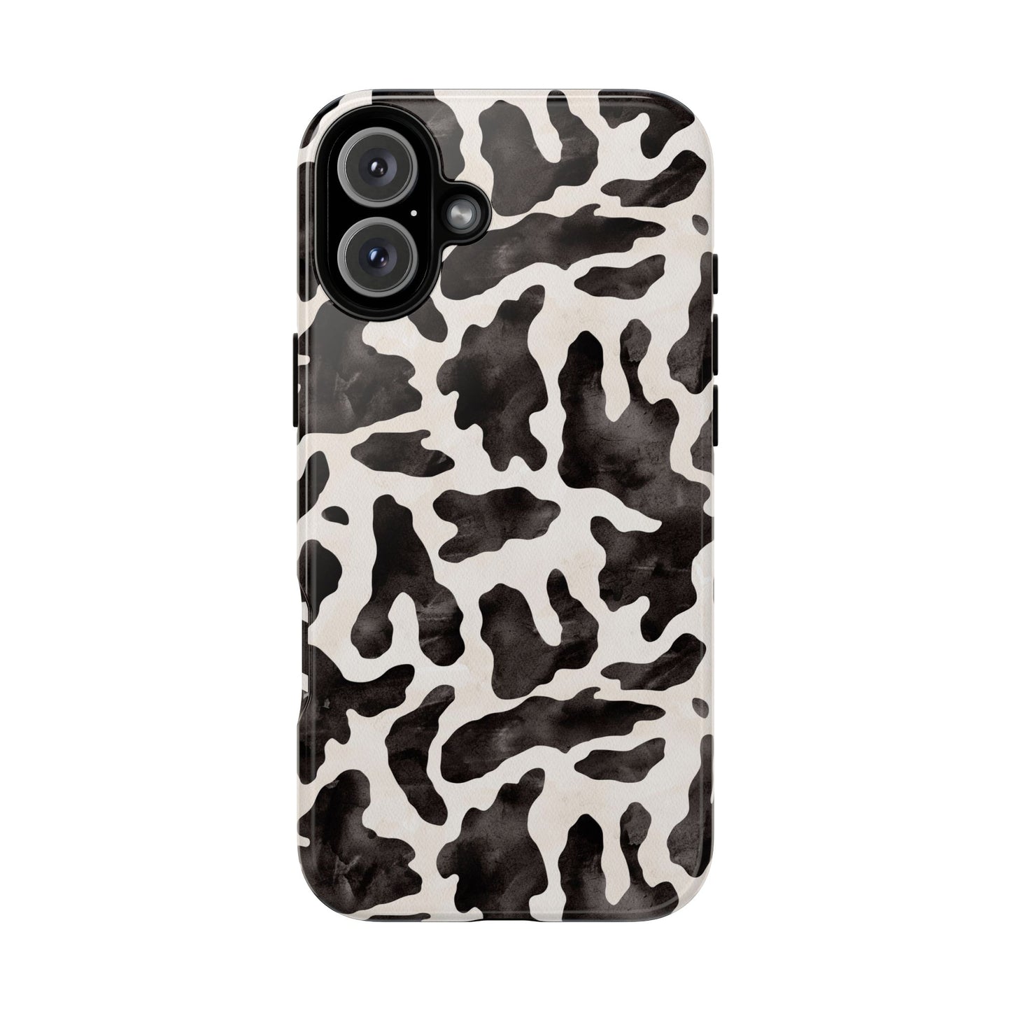 Black & White Cow Print Phone Case — Stylish Protective Tough Case