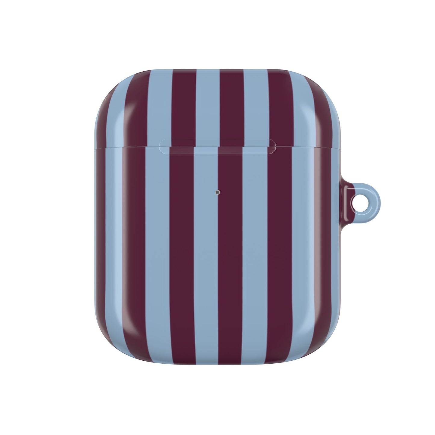 Striped AirPod Case — Blue & Burgundy Protective Cover