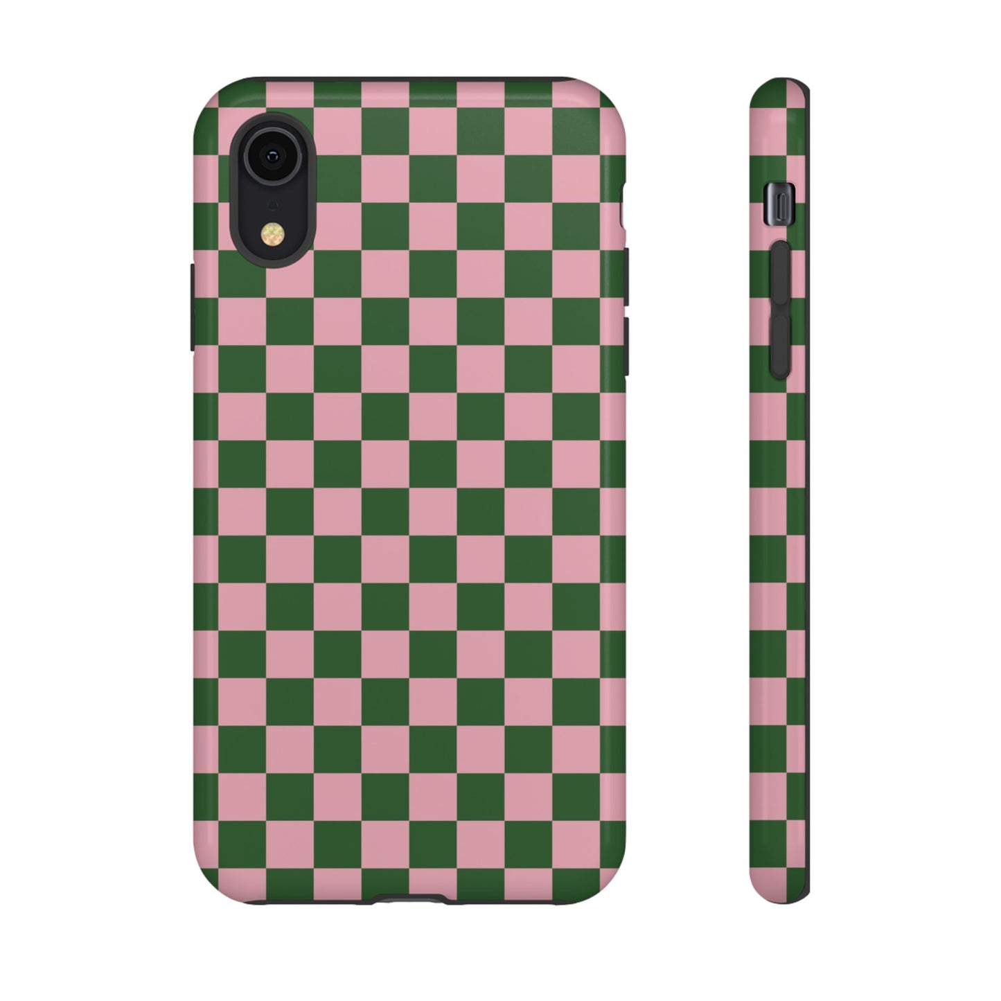 Green & Pink Checkered Phone Case