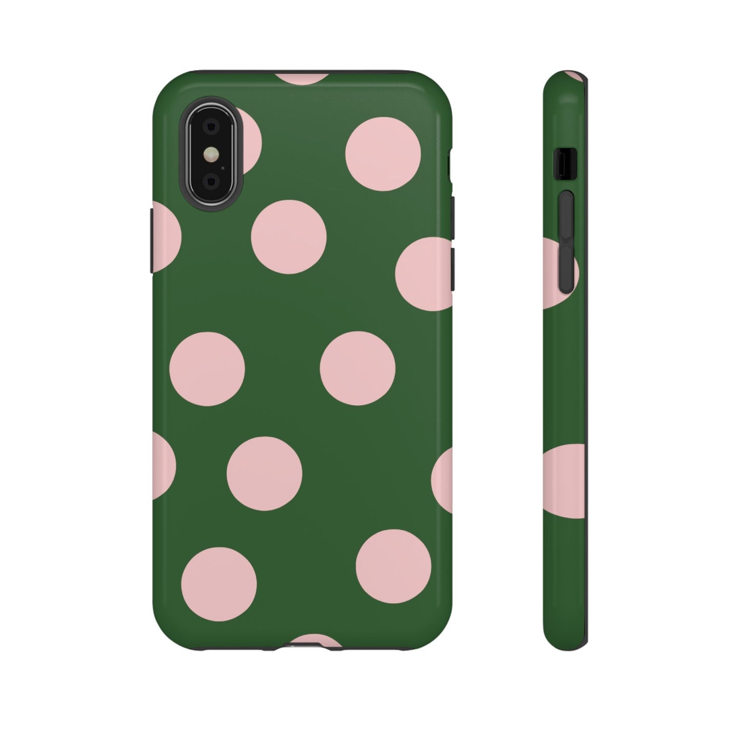 Pink & Green Polka Dot Tough Phone Case