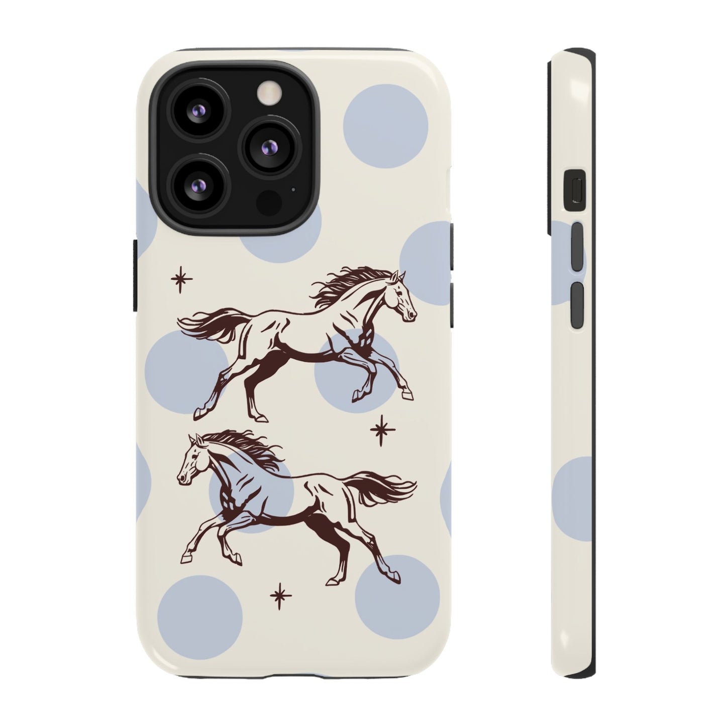 Horse Polka Dot Phone Case — Vintage Running Horses iPhone Cover