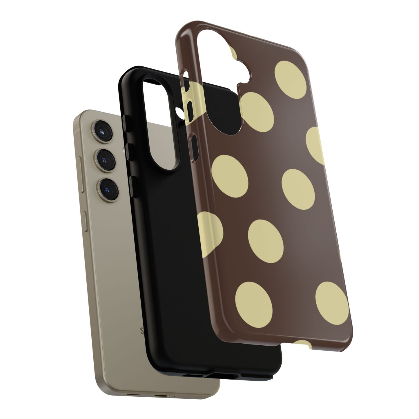 Brown & Butter Yellow Polka Dot Tough Phone Case