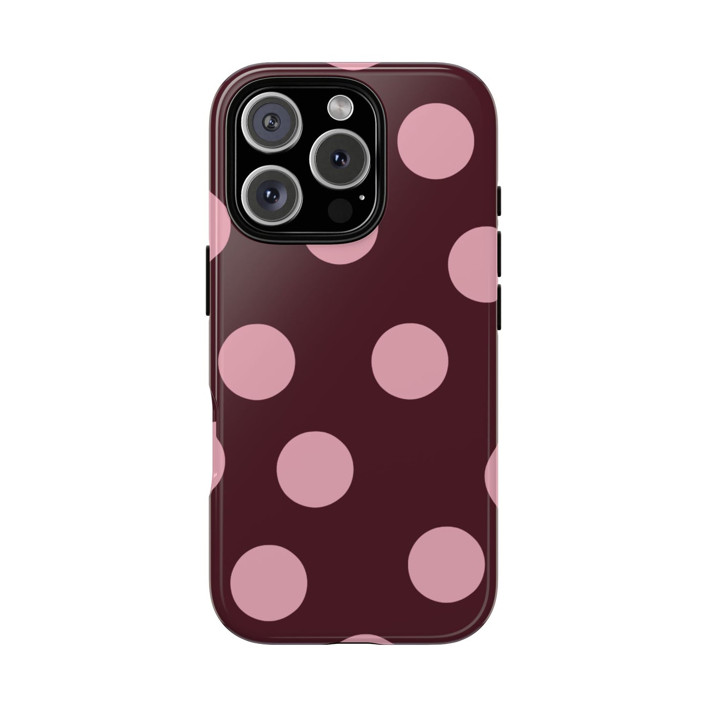 Burgundy & Pink Polka Dot Tough Phone Case
