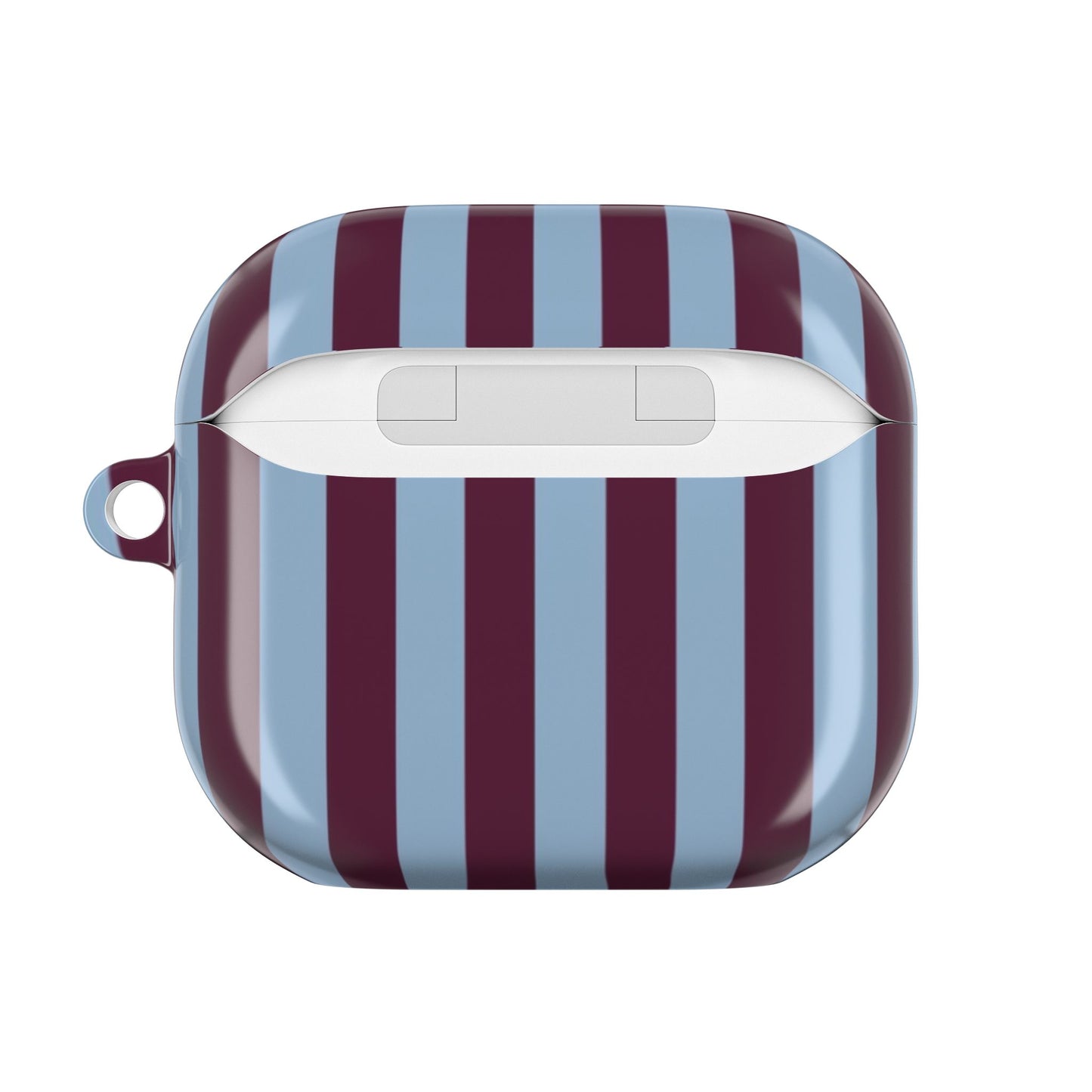 Striped AirPod Case — Blue & Burgundy Protective Cover