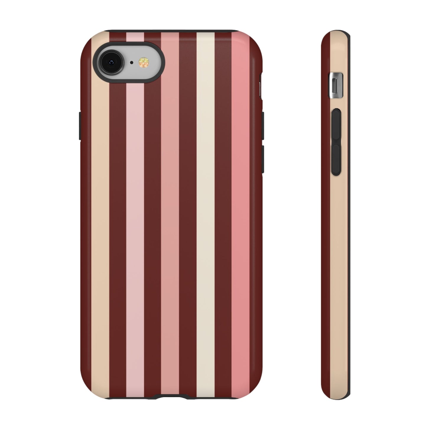Burgundy Striped Tough Phone Case