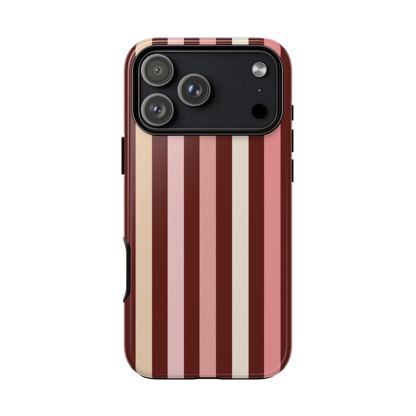 Burgundy Striped Tough Phone Case
